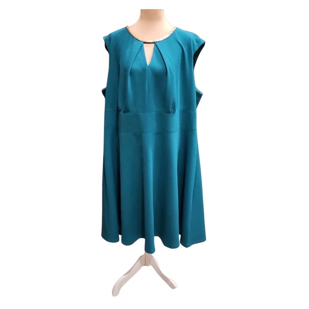 DR Collection Teal fit and flare dress sz 24w
